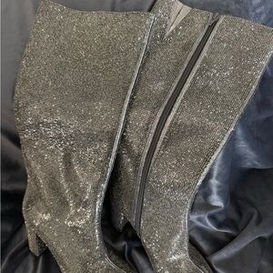 INC Paiton Pewter Crystals Over-the-Knee Boots